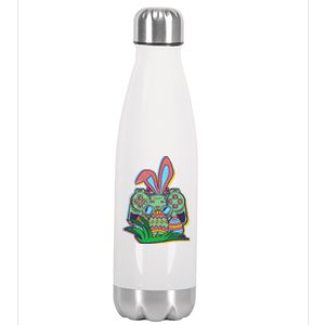 Funny Easter Time Gamer Bunny Ears Controller Easter Eggs Stainless Steel Insulated Water Bottle