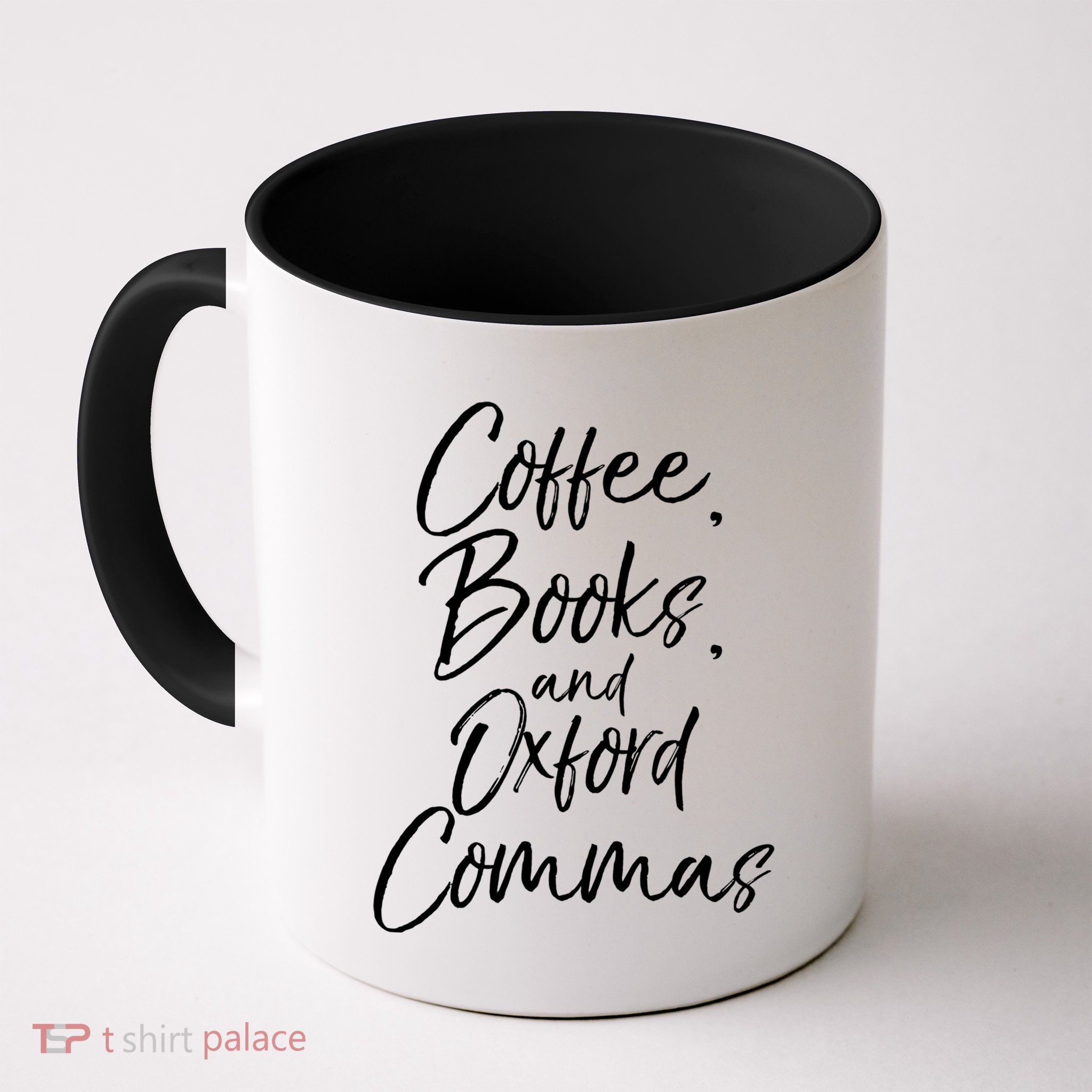Funny English Teacher Gift Coffee Books And Oxford Commas Gift Mug
