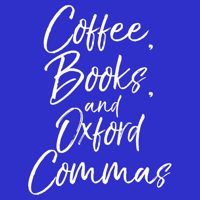Funny English Teacher Gift Coffee Books And Oxford Commas Gift Polo