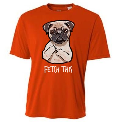 Fetch This Middle Finger Pug Cooling Performance Crew T-Shirt