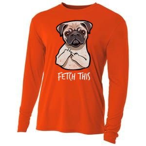 Fetch This Middle Finger Pug Cooling Performance Long Sleeve Crew