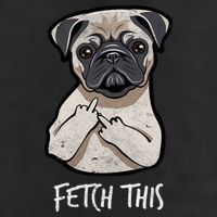 Fetch This Middle Finger Pug Cool Comfort Performance Bucket Hat