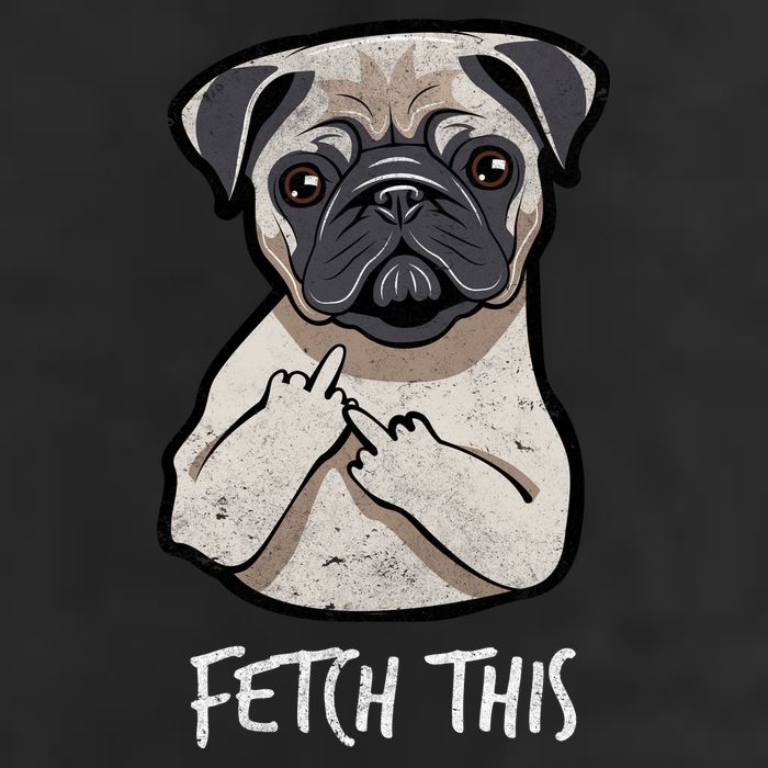 Fetch This Middle Finger Pug Cool Comfort Performance Bucket Hat
