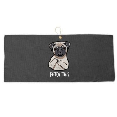 Fetch This Middle Finger Pug Large Microfiber Waffle Golf Towel