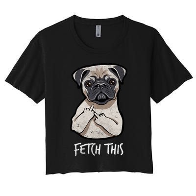 Fetch This Middle Finger Pug Crop Top