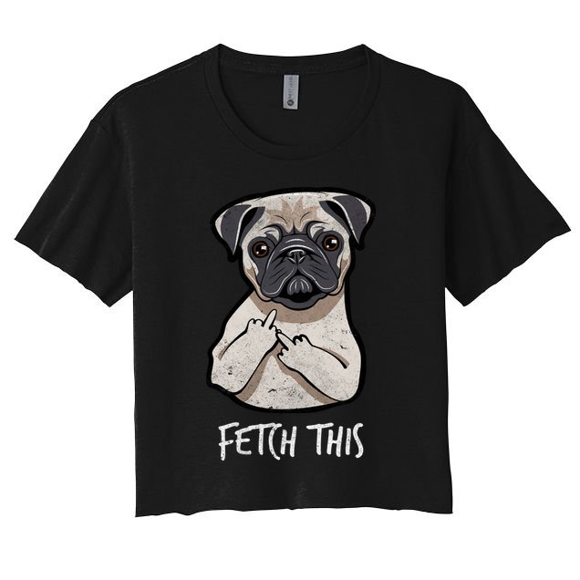 Fetch This Middle Finger Pug Crop Top