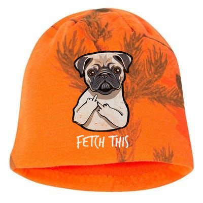 Fetch This Middle Finger Pug Kati - Camo Knit Beanie