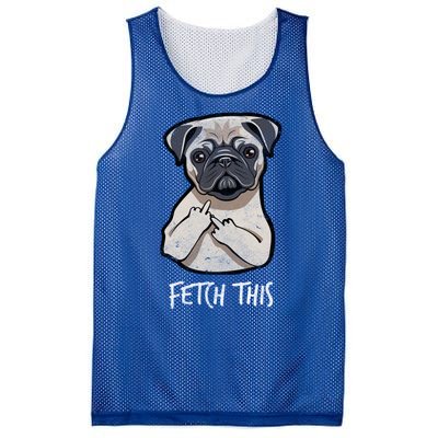 Fetch This Middle Finger Pug Mesh Reversible Basketball Jersey Tank