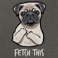 Fetch This Middle Finger Pug Cotton Canvas Backpack