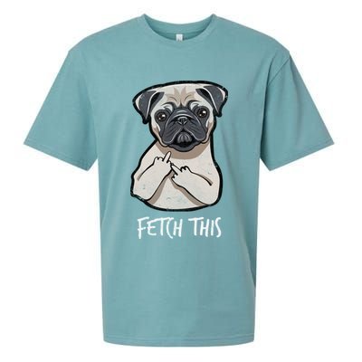 Fetch This Middle Finger Pug Sueded Cloud Jersey T-Shirt