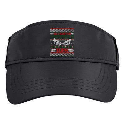 Funny Euph Ugly Christmas Sweater Gift Euphonium Adult Drive Performance Visor