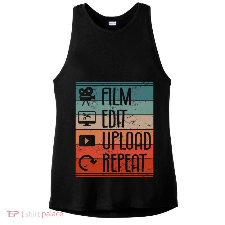 Film Edit Upload Repeat Cinematographer Cinematography Ladies PosiCharge Tri-Blend Wicking Tank