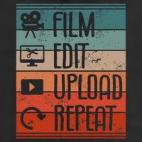 Film Edit Upload Repeat Cinematographer Cinematography 7 Panel Mesh Trucker Snapback Hat
