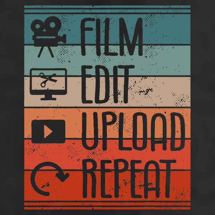 Film Edit Upload Repeat Cinematographer Cinematography 7 Panel Mesh Trucker Snapback Hat