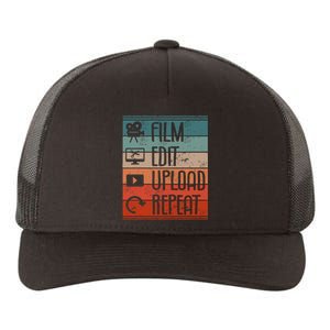 Film Edit Upload Repeat Cinematographer Cinematography Yupoong Adult 5-Panel Trucker Hat