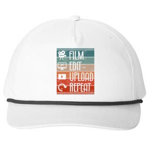 Film Edit Upload Repeat Cinematographer Cinematography Snapback Five-Panel Rope Hat