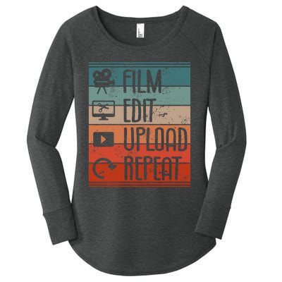 Film Edit Upload Repeat Cinematographer Cinematography Women's Perfect Tri Tunic Long Sleeve Shirt