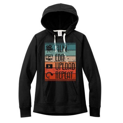 Film Edit Upload Repeat Cinematographer Cinematography Women's Fleece Hoodie