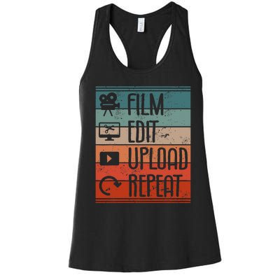 Film Edit Upload Repeat Cinematographer Cinematography Women's Racerback Tank