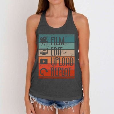 Film Edit Upload Repeat Cinematographer Cinematography Women's Knotted Racerback Tank