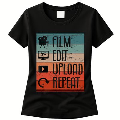 Film Edit Upload Repeat Cinematographer Cinematography Womens T-Shirt
