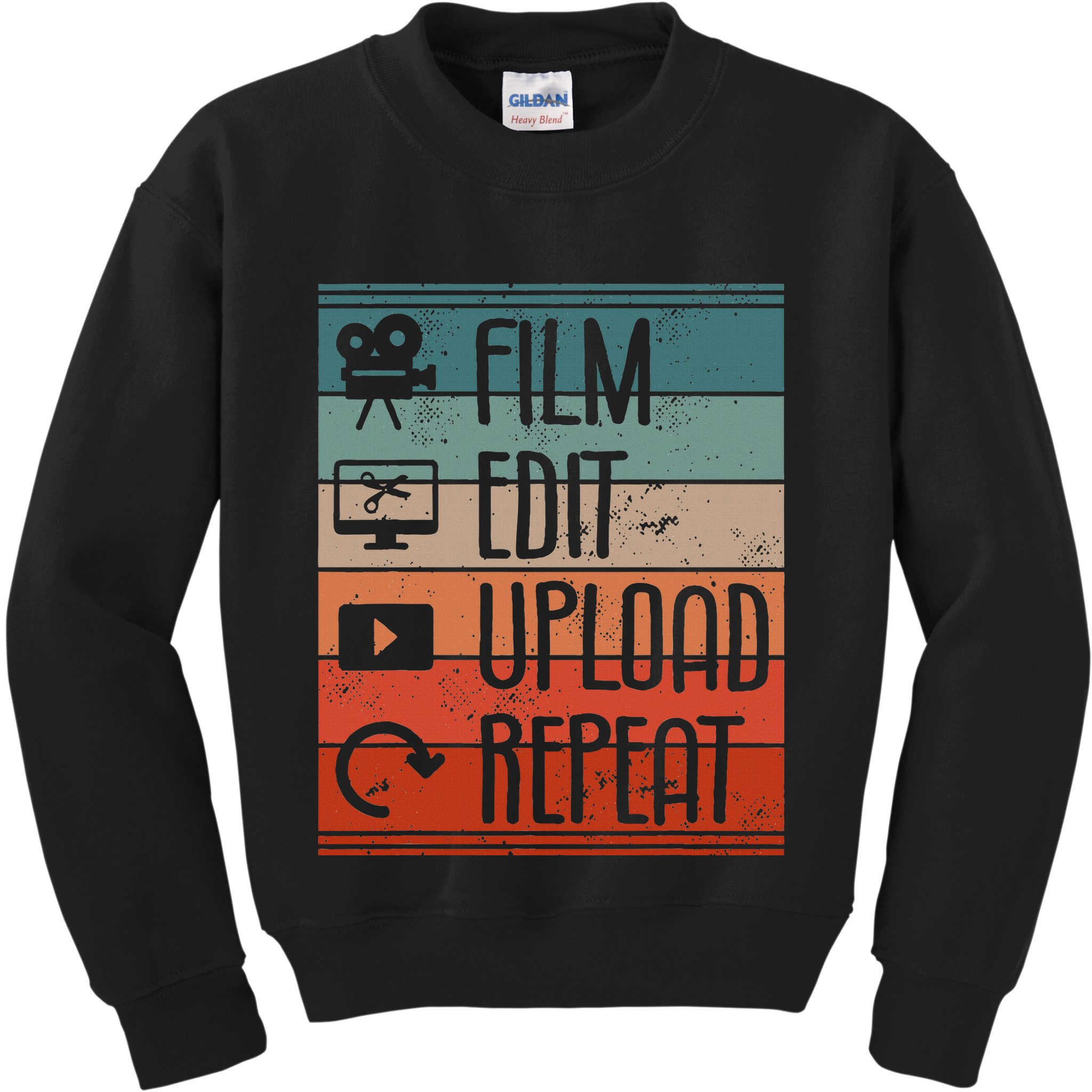 Film Edit Upload Repeat Cinematographer Cinematography Kids Sweatshirt