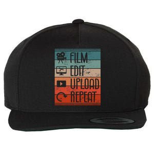 Film Edit Upload Repeat Cinematographer Cinematography Wool Snapback Cap