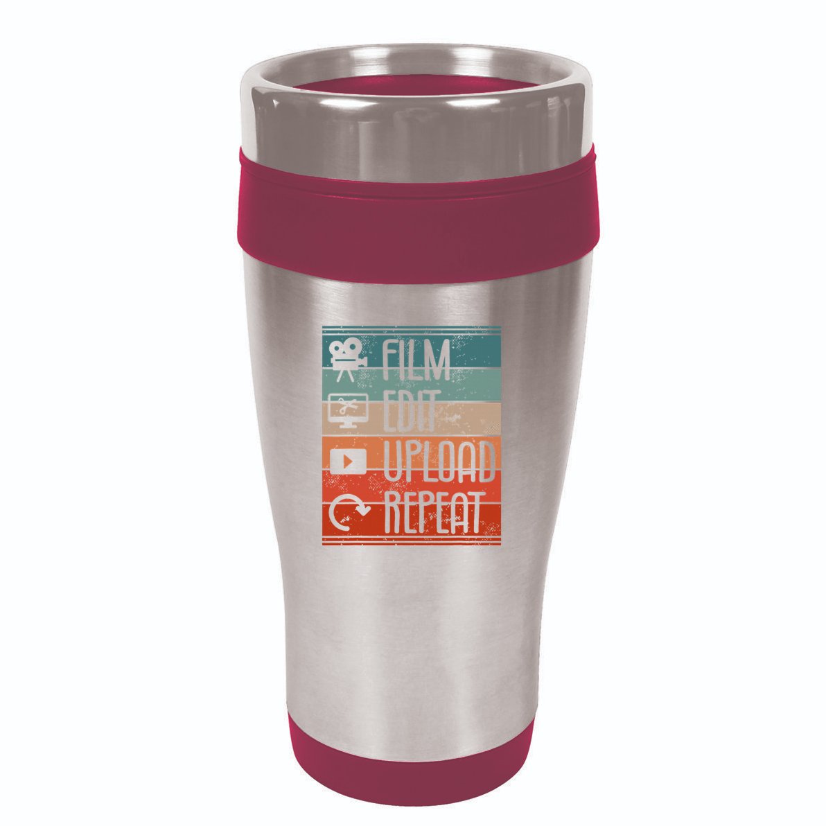 Film Edit Upload Repeat Cinematographer Cinematography 16oz Travel Tumbler