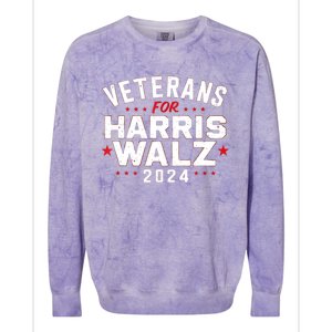 Funny Election Vote Blue Democrat Veterans For Harris Waltz 2024 Gift Colorblast Crewneck Sweatshirt