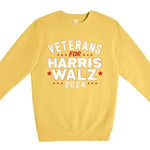 Funny Election Vote Blue Democrat Veterans For Harris Waltz 2024 Gift Premium Crewneck Sweatshirt