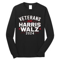 Funny Election Vote Blue Democrat Veterans For Harris Waltz 2024 Gift Long Sleeve Shirt