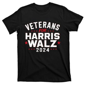 Funny Election Vote Blue Democrat Veterans For Harris Waltz 2024 Gift T-Shirt