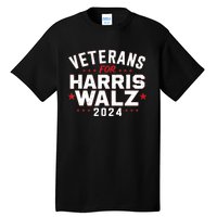 Funny Election Vote Blue Democrat Veterans For Harris Waltz 2024 Gift Tall T-Shirt