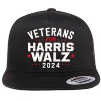 Funny Election Vote Blue Democrat Veterans For Harris Waltz 2024 Gift Flat Bill Trucker Hat