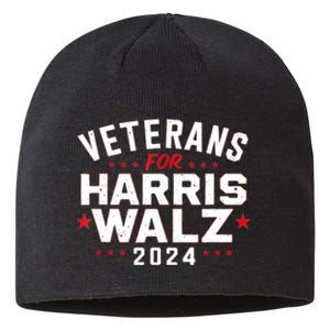 Funny Election Vote Blue Democrat Veterans For Harris Waltz 2024 Gift Sustainable Beanie