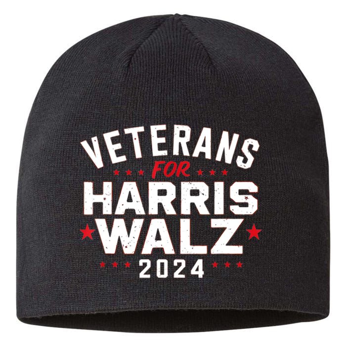 Funny Election Vote Blue Democrat Veterans For Harris Waltz 2024 Gift Sustainable Beanie