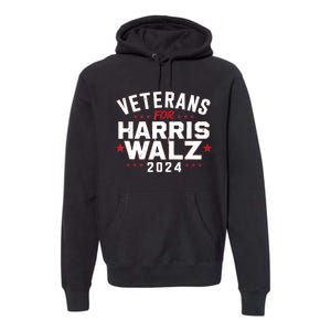 Funny Election Vote Blue Democrat Veterans For Harris Waltz 2024 Gift Premium Hoodie