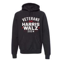 Funny Election Vote Blue Democrat Veterans For Harris Waltz 2024 Gift Premium Hoodie