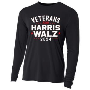 Funny Election Vote Blue Democrat Veterans For Harris Waltz 2024 Gift Cooling Performance Long Sleeve Crew