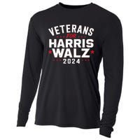 Funny Election Vote Blue Democrat Veterans For Harris Waltz 2024 Gift Cooling Performance Long Sleeve Crew