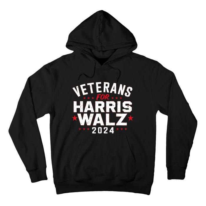 Funny Election Vote Blue Democrat Veterans For Harris Waltz 2024 Gift Tall Hoodie