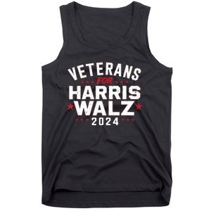 Funny Election Vote Blue Democrat Veterans For Harris Waltz 2024 Gift Tank Top