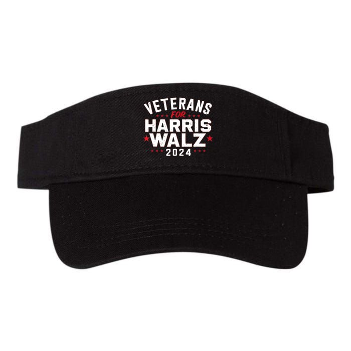 Funny Election Vote Blue Democrat Veterans For Harris Waltz 2024 Gift Valucap Bio-Washed Visor