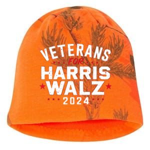 Funny Election Vote Blue Democrat Veterans For Harris Waltz 2024 Gift Kati - Camo Knit Beanie