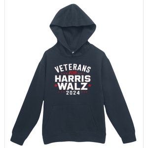 Funny Election Vote Blue Democrat Veterans For Harris Waltz 2024 Gift Urban Pullover Hoodie