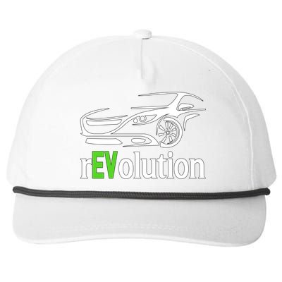 Funny Electric Vehicle Car Revolution Ev Driving Earth Day Cute Gift Snapback Five-Panel Rope Hat