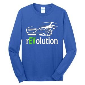 Funny Electric Vehicle Car Revolution Ev Driving Earth Day Cute Gift Tall Long Sleeve T-Shirt