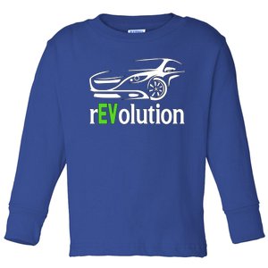 Funny Electric Vehicle Car Revolution Ev Driving Earth Day Cute Gift Toddler Long Sleeve Shirt