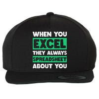 Funny Excel When You Excel They Always Spreadsheet About You Wool Snapback Cap