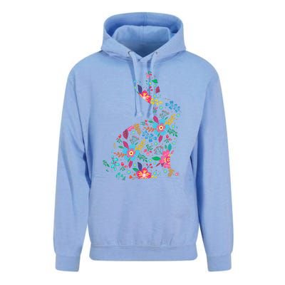 Floral Easter Women Easter Bunny Spring Flowers Rabbit Unisex Surf Hoodie